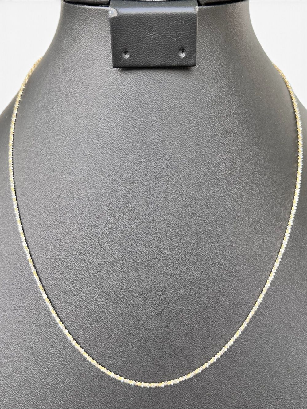 Sterling Silver Two Tone Twisted Rock 1.5MM 18” Necklace
